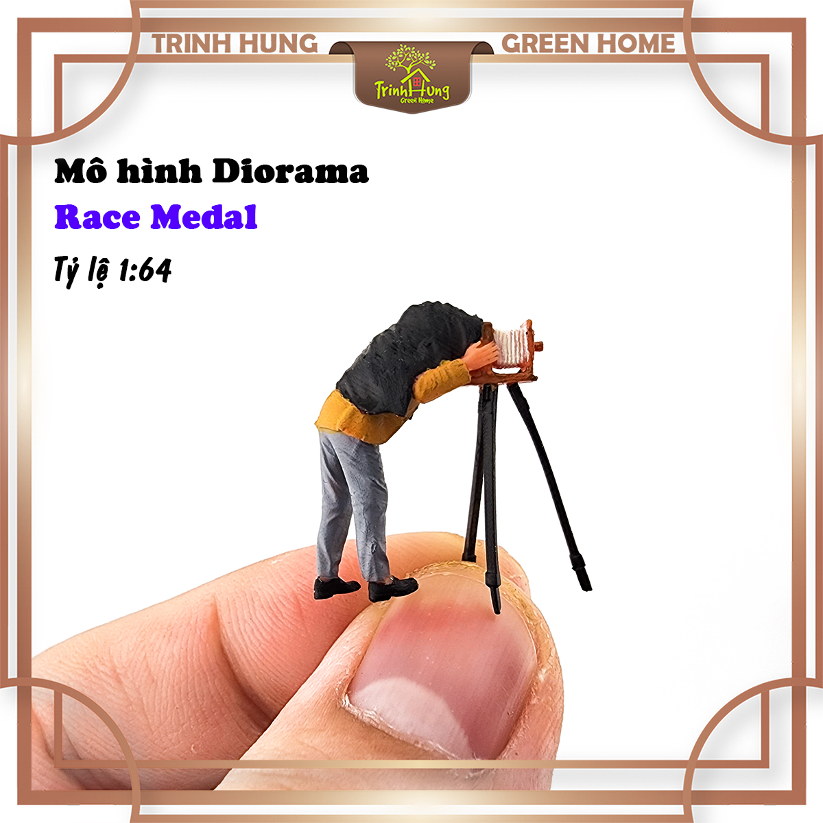 Mô hình Diorama - Race Medal 1:64 - chụp ảnh máy cổ (bản màu)
