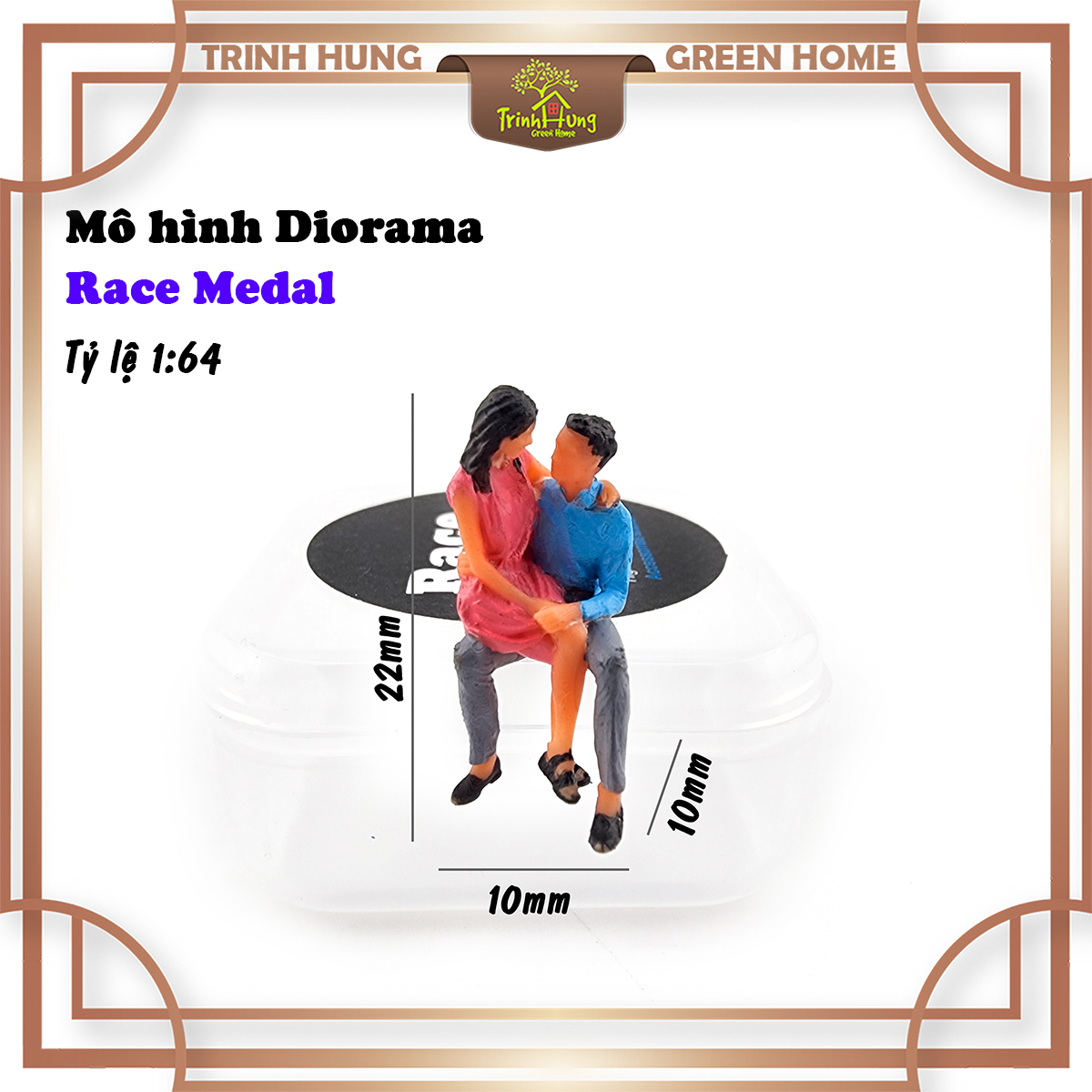 Mô hình Diorama - Race Medal 1:64 - đôi nam nữ ngồi (bản màu)