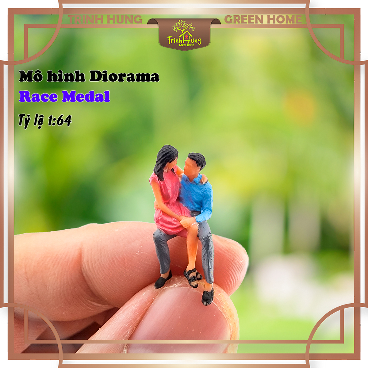 Mô hình Diorama - Race Medal 1:64 - đôi nam nữ ngồi (bản màu)