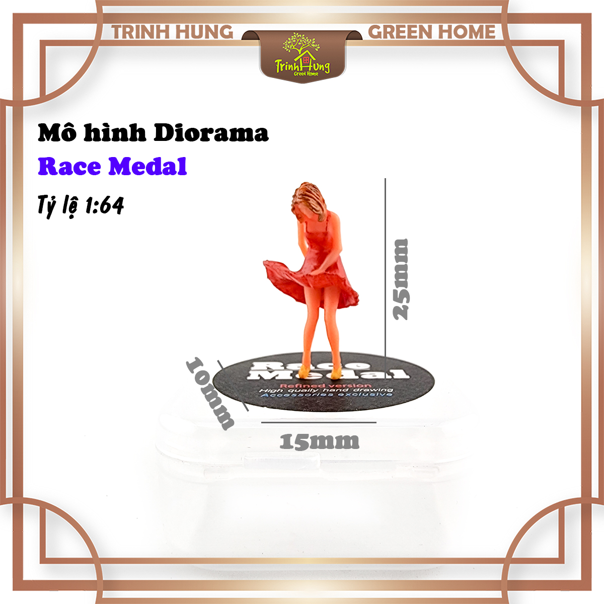 Mô hình Diorama - Race Medal 1:64 - cô gái gió thổi váy (bản màu)