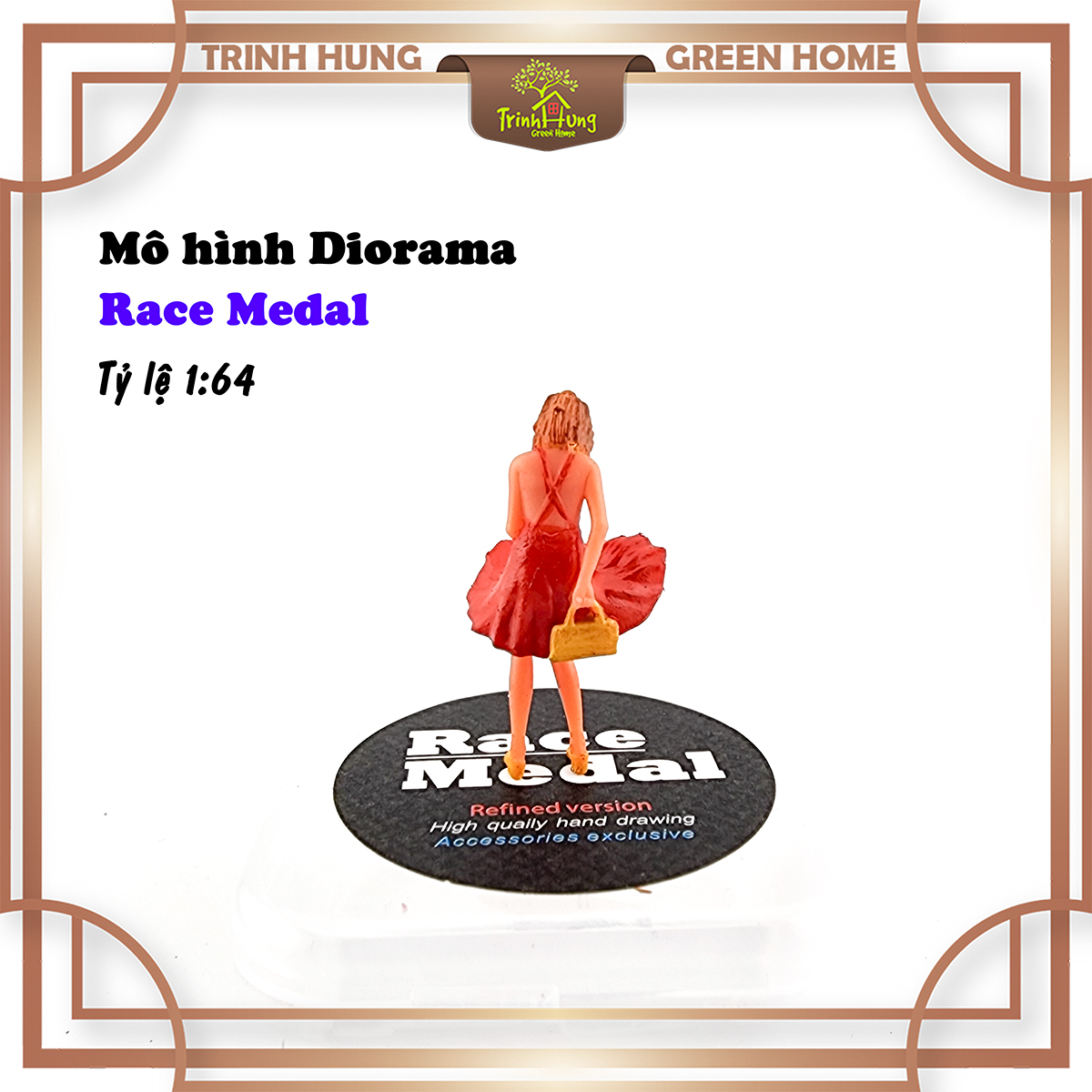 Mô hình Diorama - Race Medal 1:64 - cô gái gió thổi váy (bản màu)