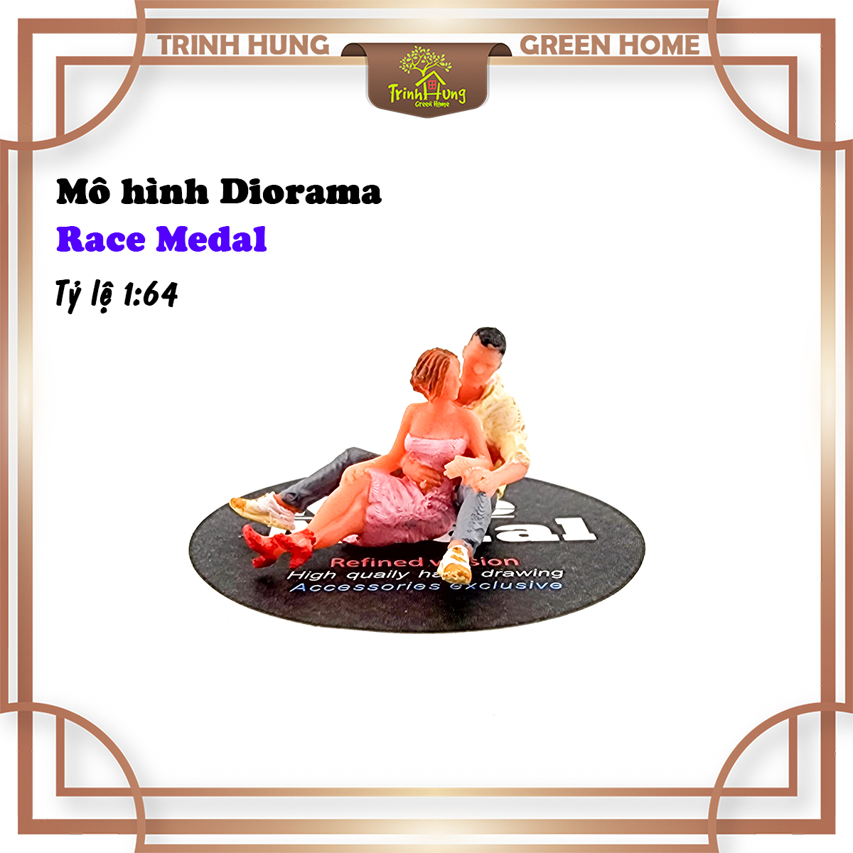 Mô hình Diorama - Race Medal 1:64 - đôi nam nữ ngồi ôm nhau (bản màu)