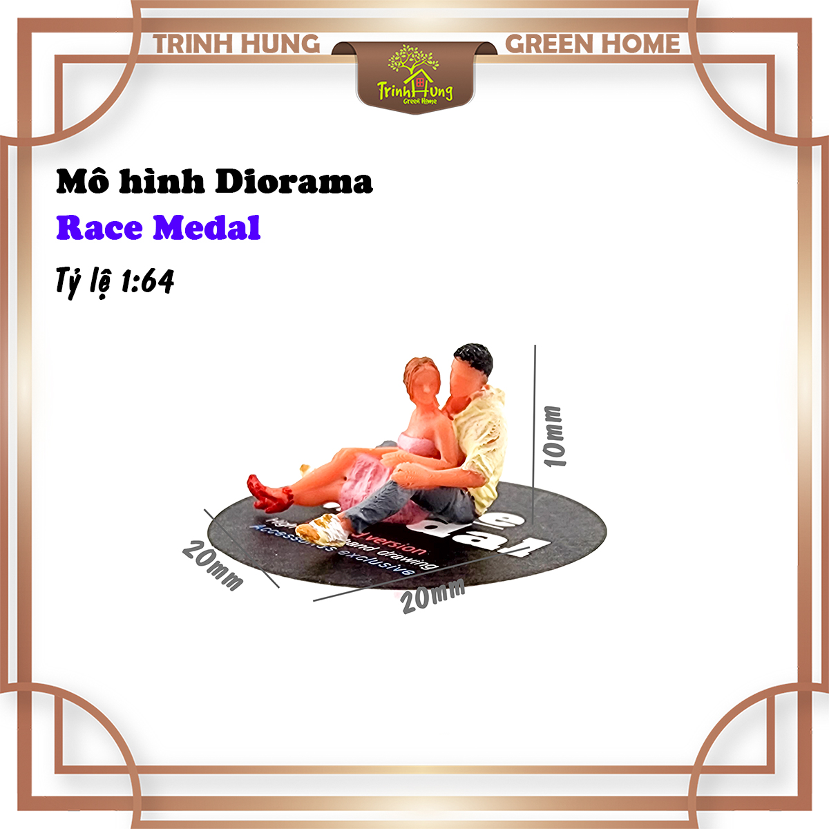 Mô hình Diorama - Race Medal 1:64 - đôi nam nữ ngồi ôm nhau (bản màu)