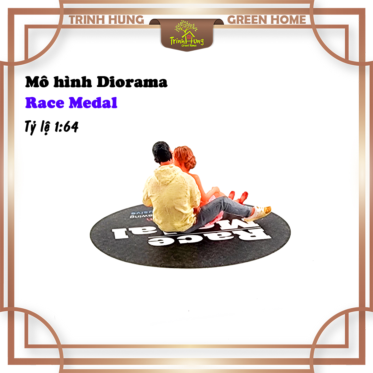 Mô hình Diorama - Race Medal 1:64 - đôi nam nữ ngồi ôm nhau (bản màu)