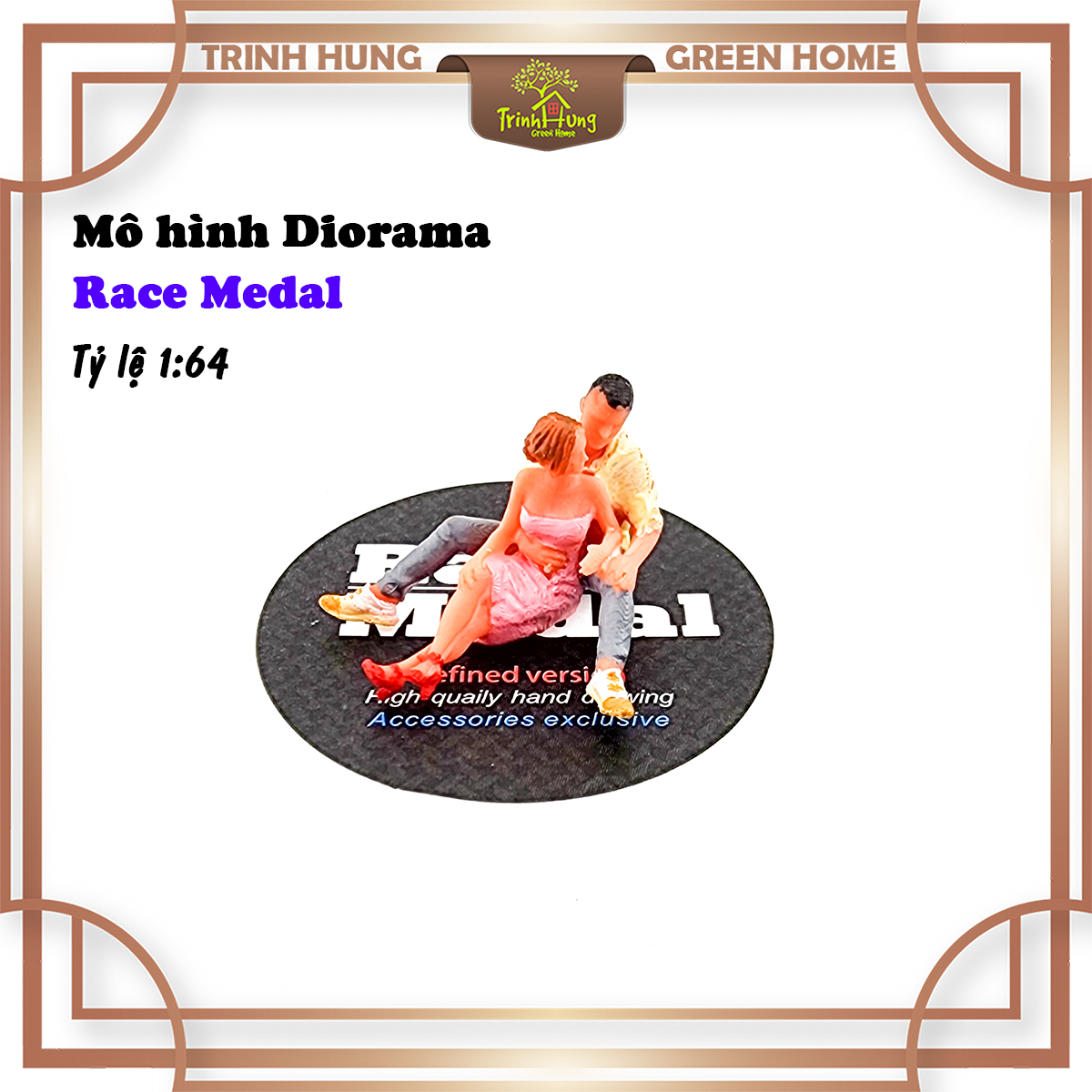 Mô hình Diorama - Race Medal 1:64 - đôi nam nữ ngồi ôm nhau (bản màu)