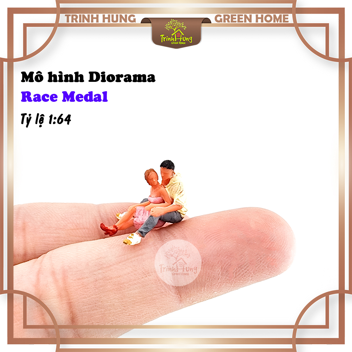 Mô hình Diorama - Race Medal 1:64 - đôi nam nữ ngồi ôm nhau (bản màu)