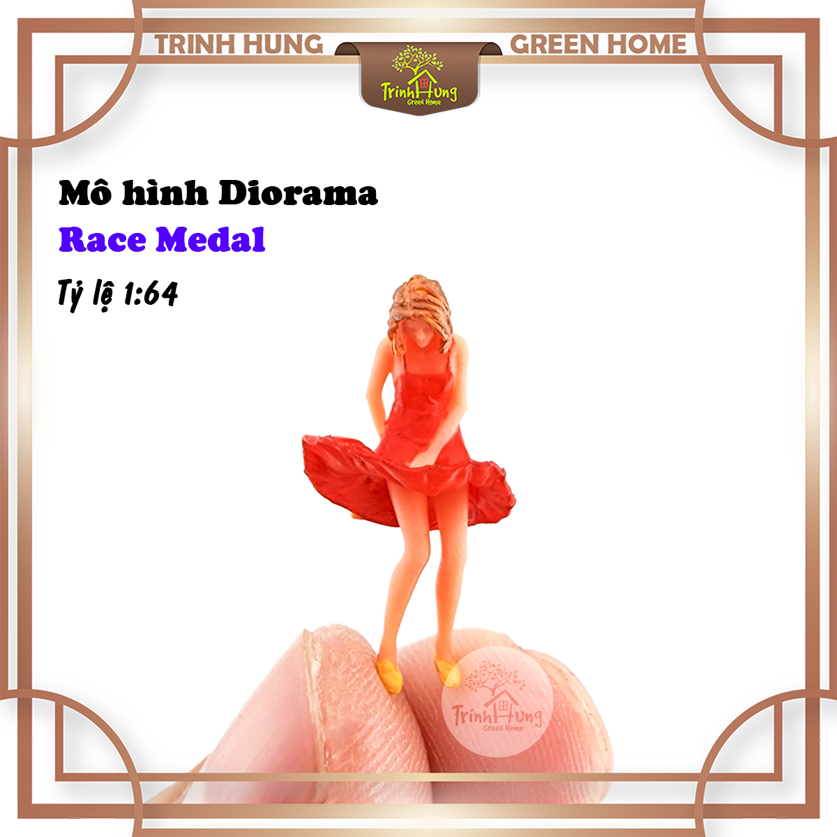 Mô hình Diorama - Race Medal 1:64 - cô gái gió thổi váy (bản màu)