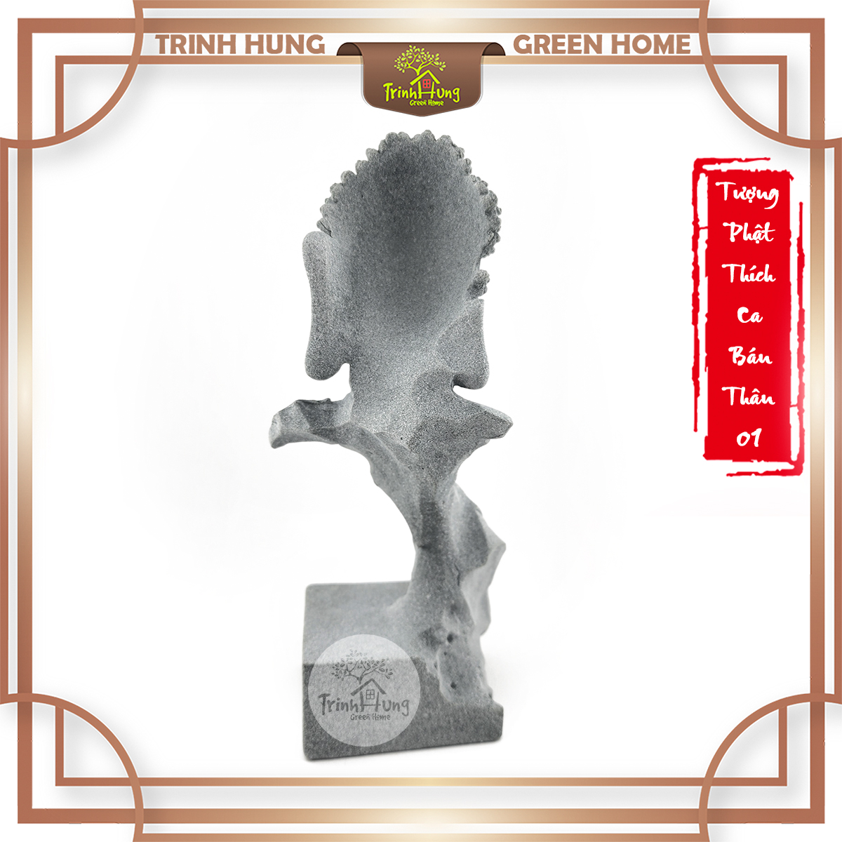 Tượng phật thích ca bán thân 01 đá sa thạch