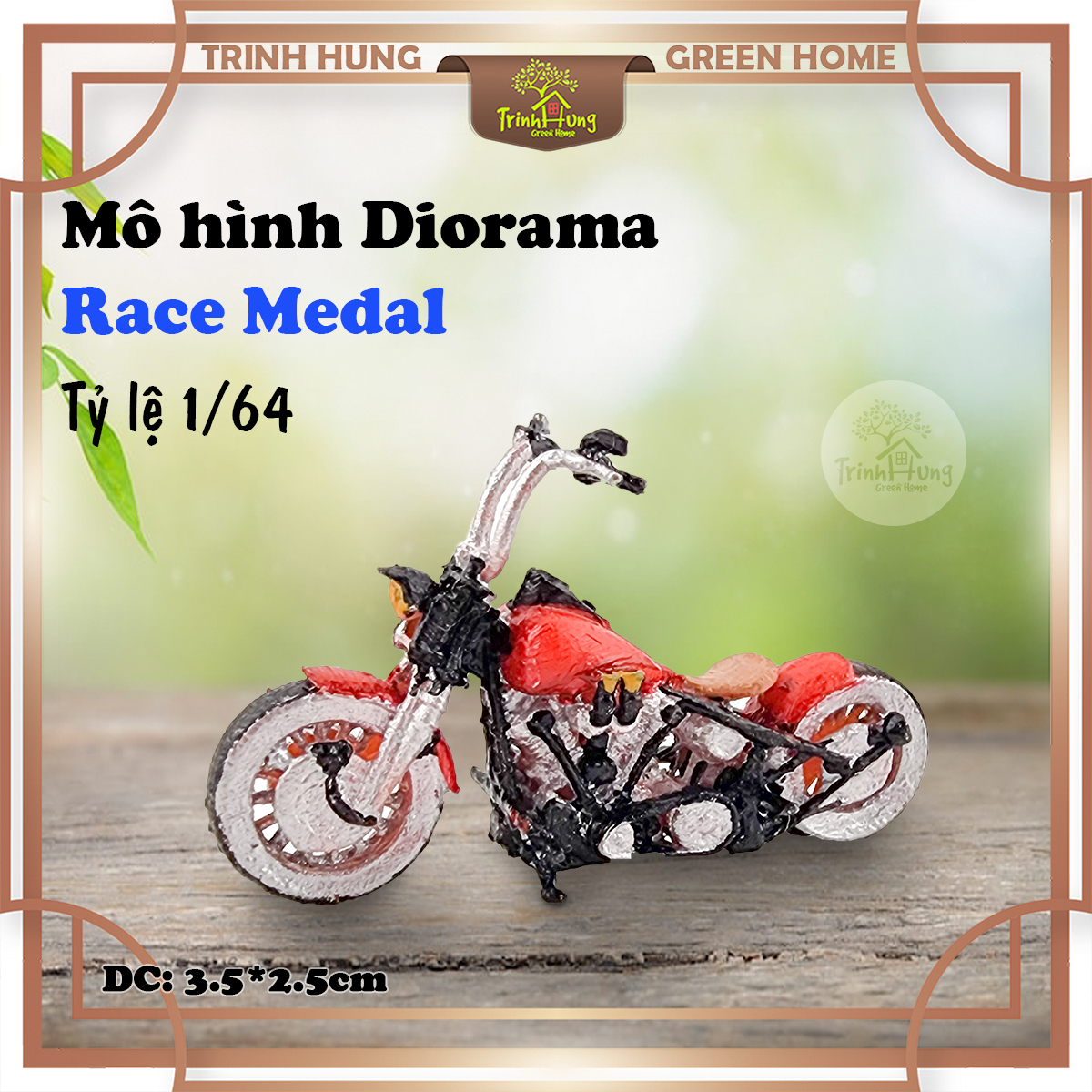 Mô hình Diorama - Race Medal 1:64 - xe máy mô tô Yamaha Ducati (bản màu)