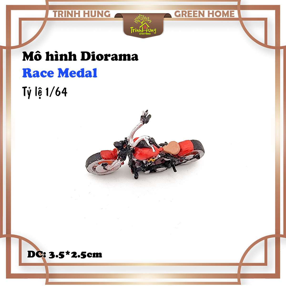 Mô hình Diorama - Race Medal 1:64 - xe máy mô tô Yamaha Ducati (bản màu)