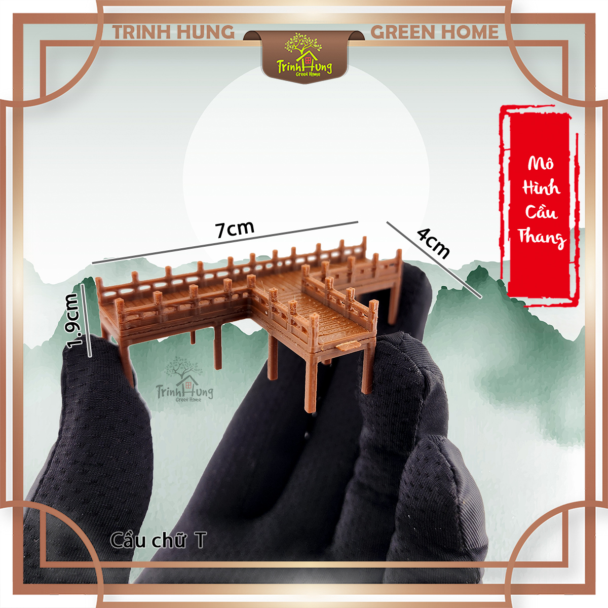 Mô hình cầu nhà cổ trung quốc - Cầu nâu