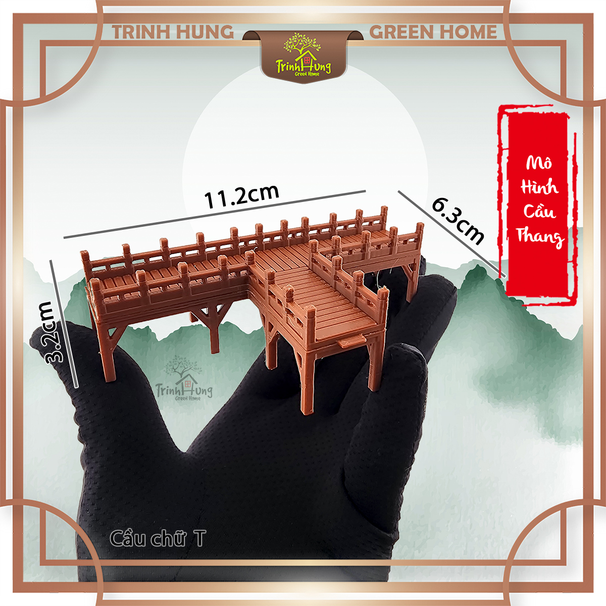 Mô hình cầu nhà cổ trung quốc - Cầu nâu