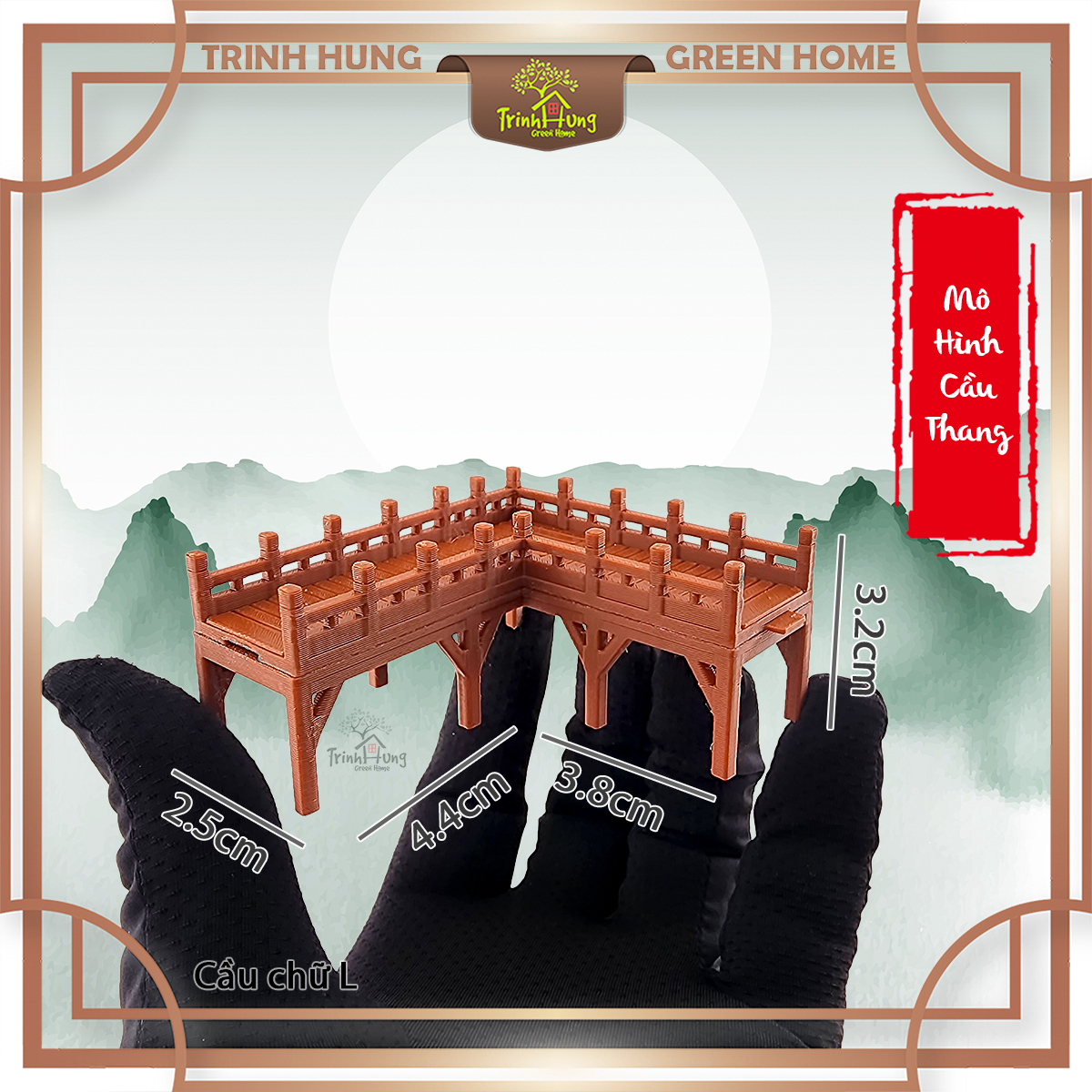 Mô hình cầu nhà cổ trung quốc - Cầu nâu