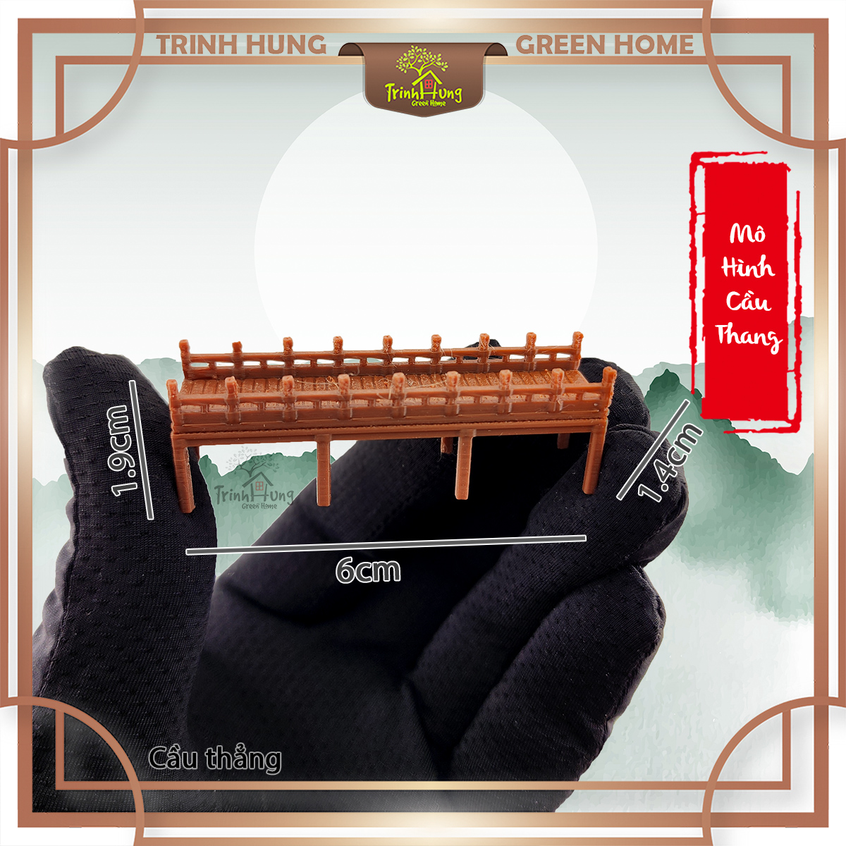 Mô hình cầu nhà cổ trung quốc - Cầu nâu