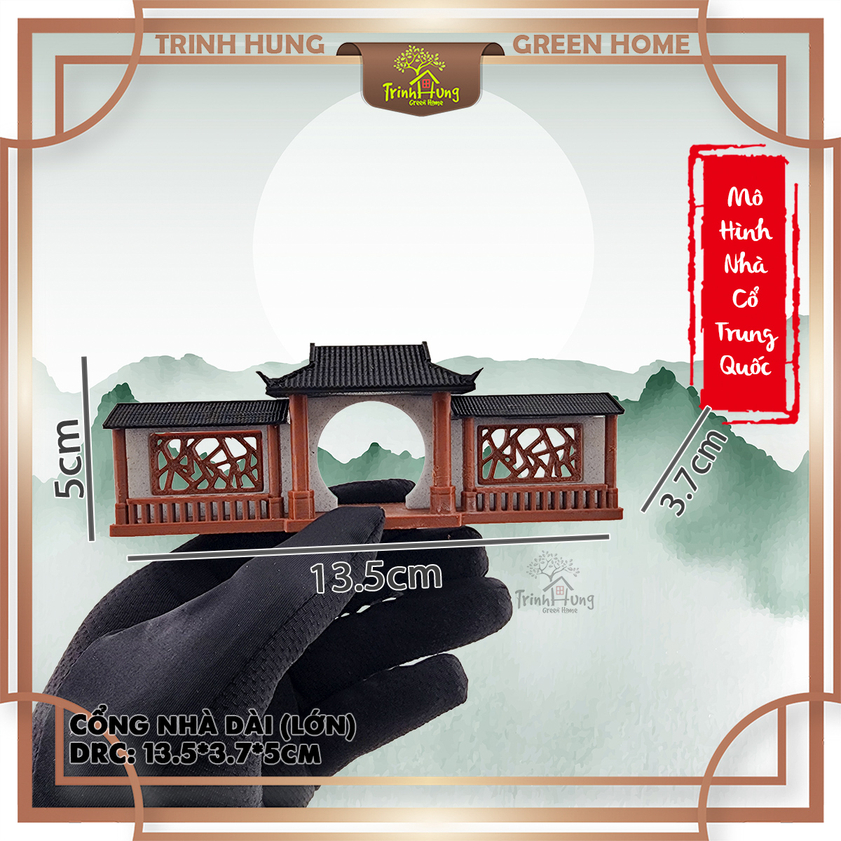 Mô hình nhà cổ trung quốc - Cổng nguyệt môn