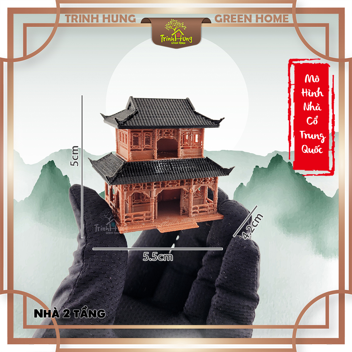 Mô hình nhà cổ trung quốc - Nhà 2 tầng