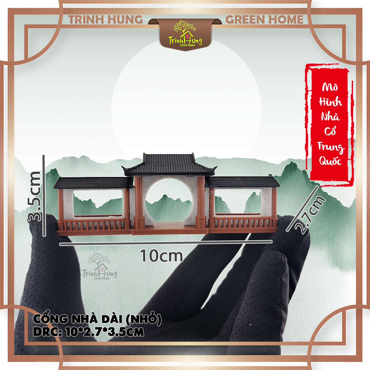 Mô hình nhà cổ trung quốc - Cổng nguyệt môn