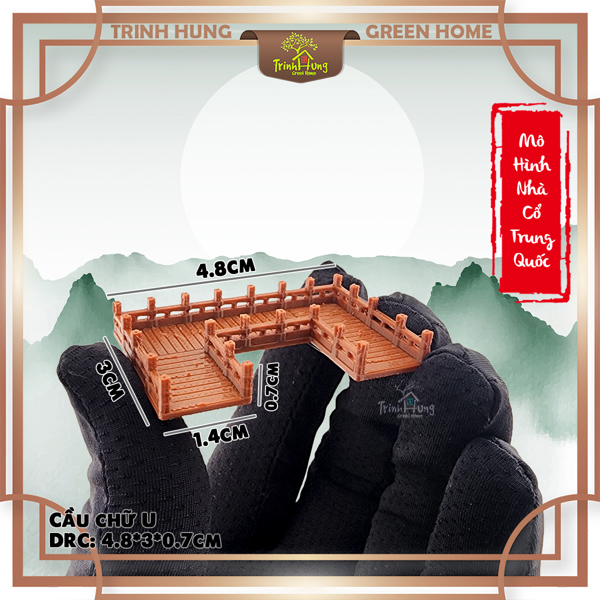 Mô hình cầu nhà cổ trung quốc - Cầu nâu