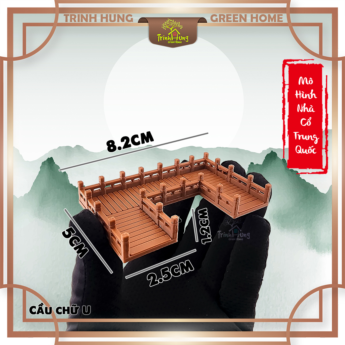 Mô hình cầu nhà cổ trung quốc - Cầu nâu