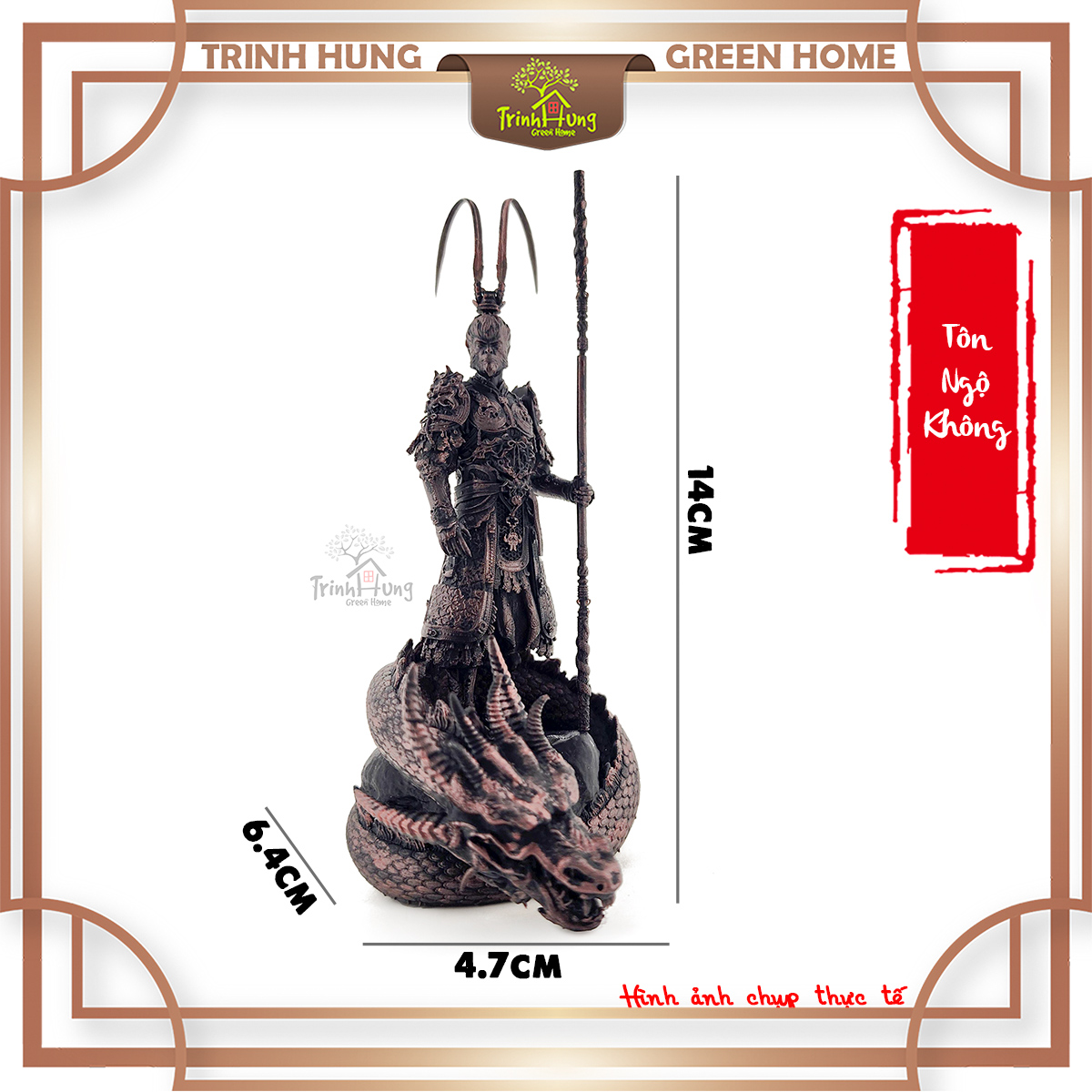 Tượng Tôn Ngộ Không bệ rồng phun nước in 3D