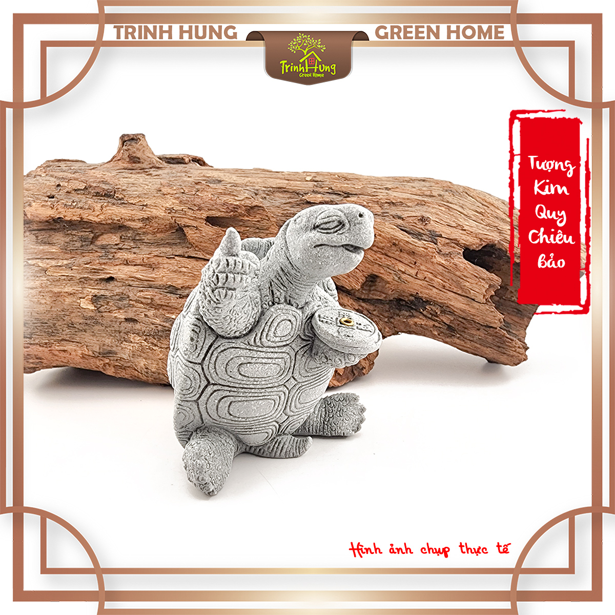 Tượng Kim Quy Chiêu Bảo đá sa thạch ST.PVN2373