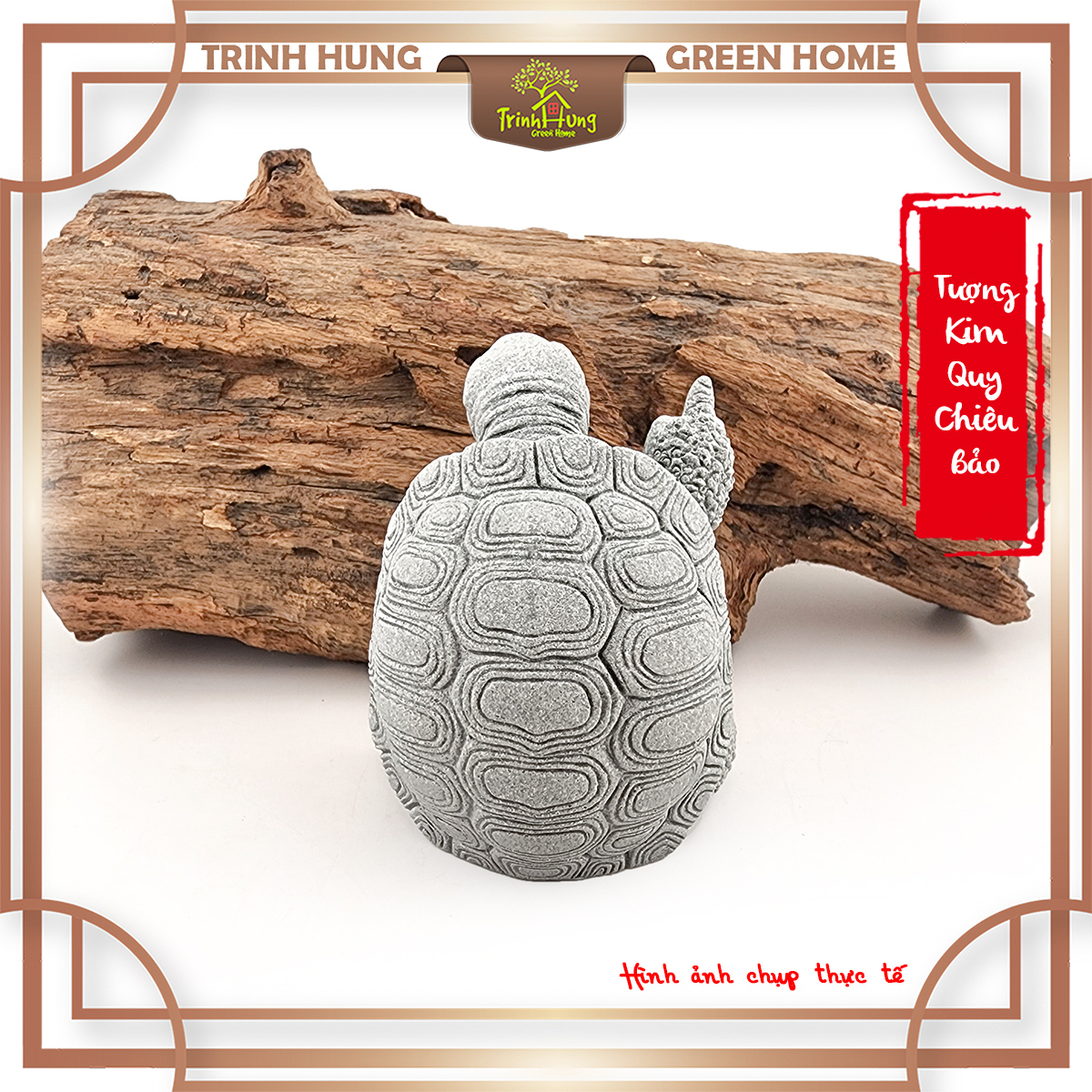 Tượng Kim Quy Chiêu Bảo đá sa thạch ST.PVN2373