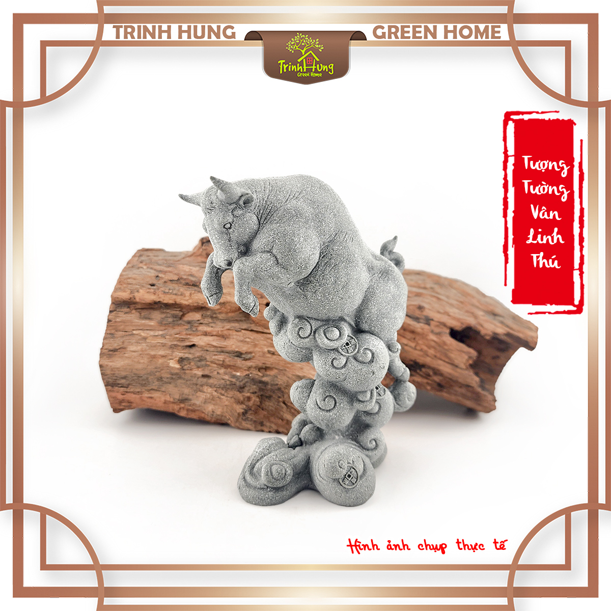 Tượng tường vân linh thú đá sa thạch
