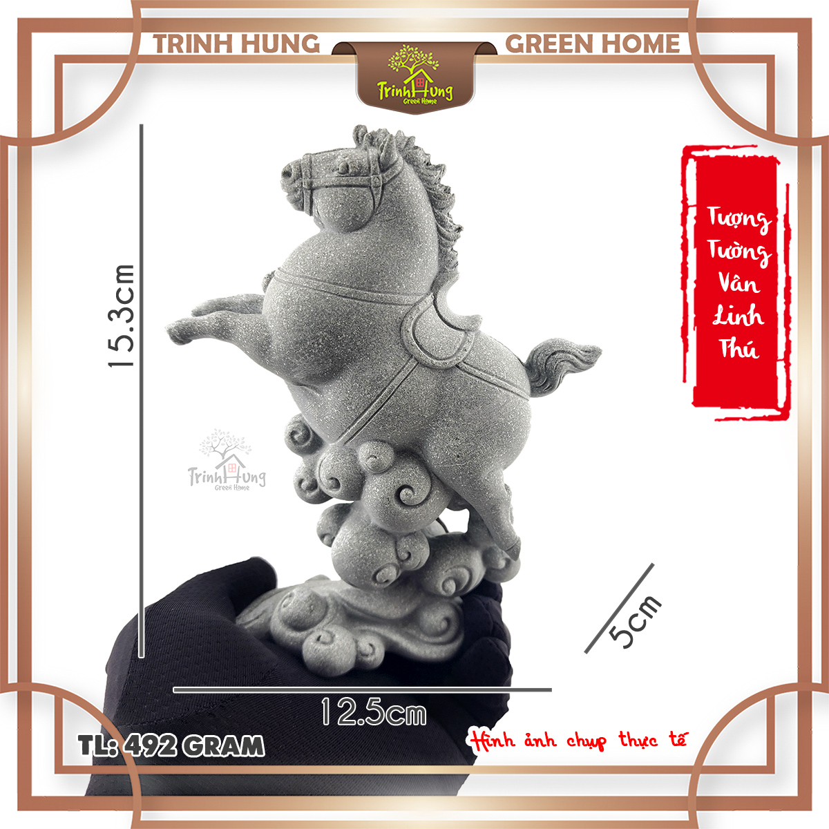 Tượng tường vân linh thú đá sa thạch