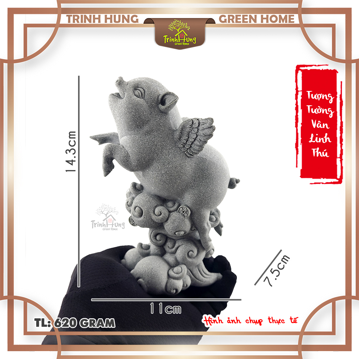 Tượng tường vân linh thú đá sa thạch