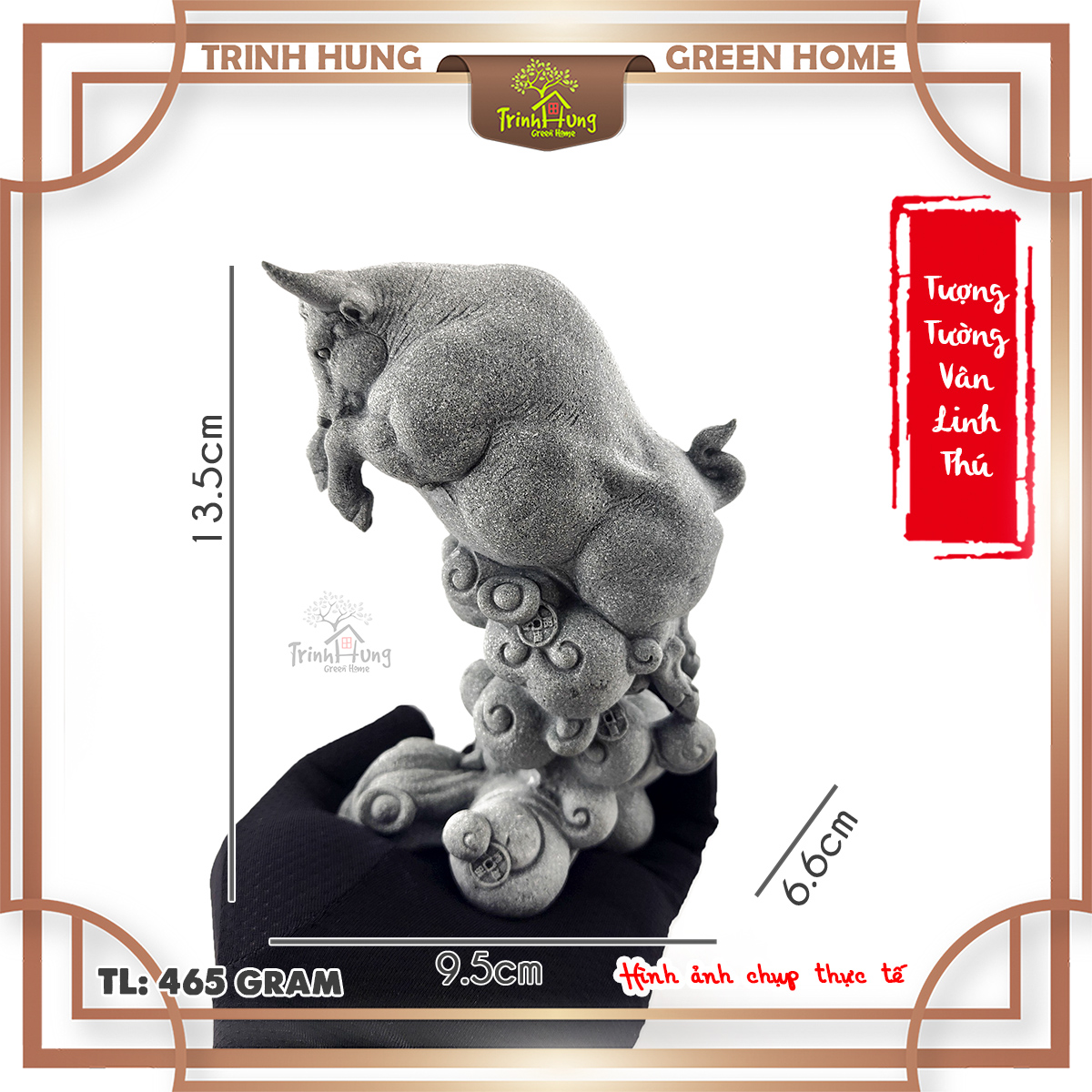 Tượng tường vân linh thú đá sa thạch