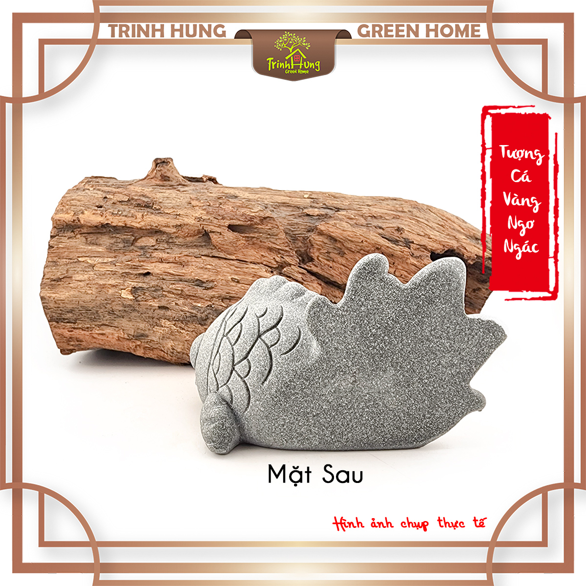 Tượng cá vàng ngơ ngác đá sa thạch ST.PVN2416