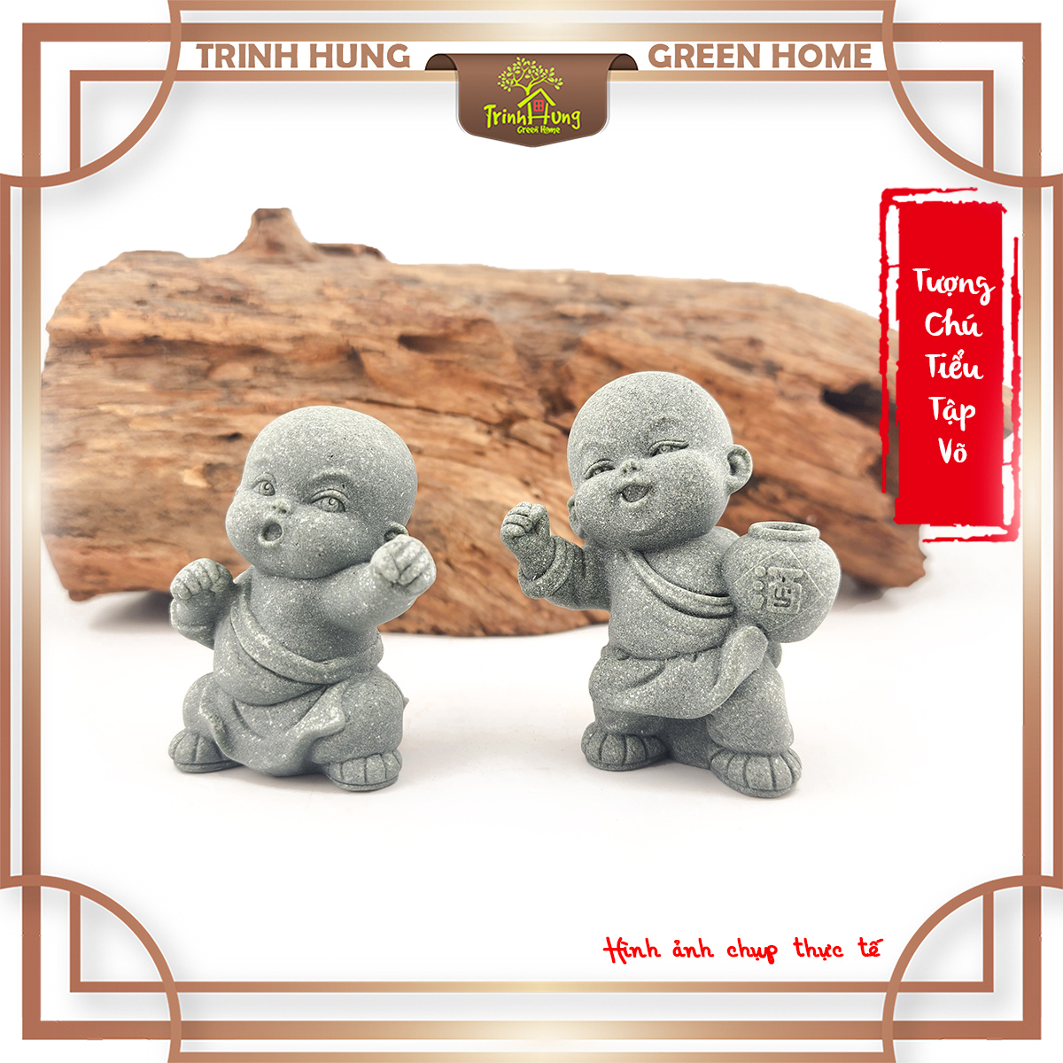 Tượng chú tiểu tập võ ver2 đá sa thạch