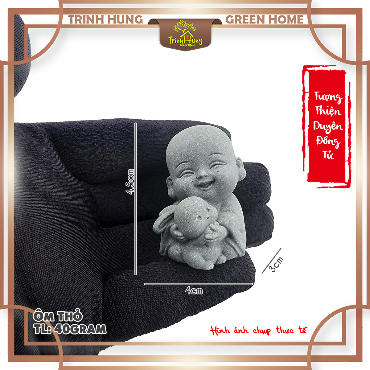 Bộ 4 tượng thiện duyên đồng tử đá sa thạch ST0360