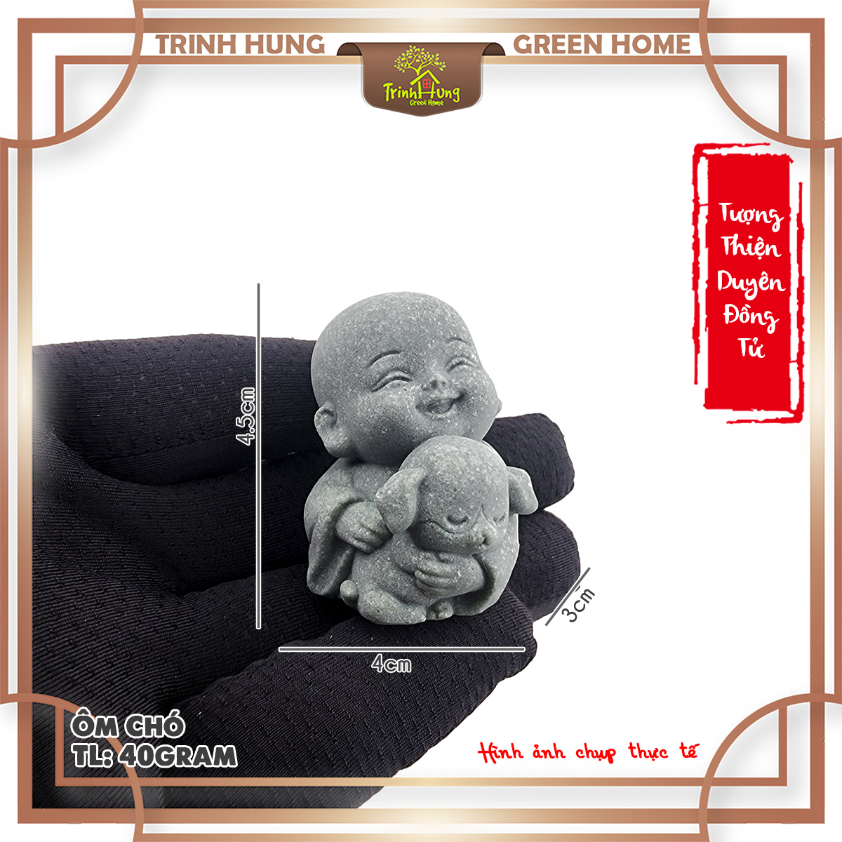 Bộ 4 tượng thiện duyên đồng tử đá sa thạch ST0360