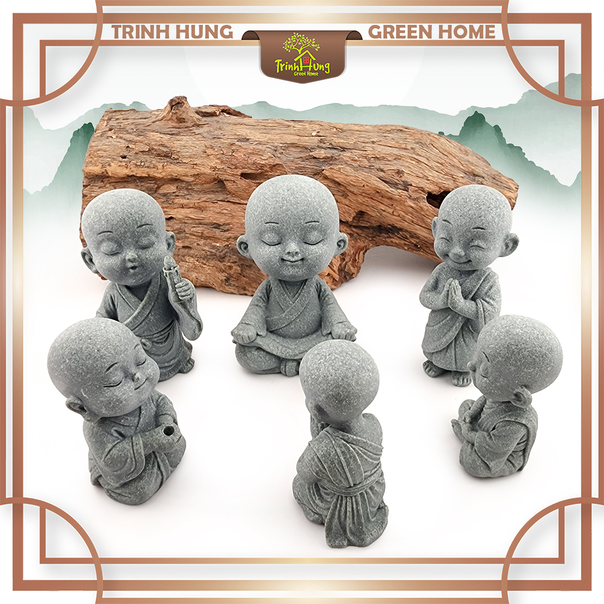Tượng chú tiểu thiền tịnh đá sa thạch