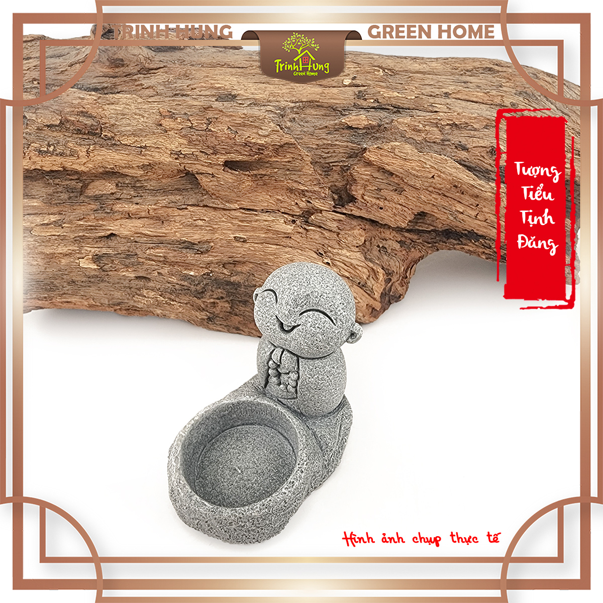Tượng tiểu tịnh đăng (chú tiểu đốt nến) đá sa thạch ST.PVN2442