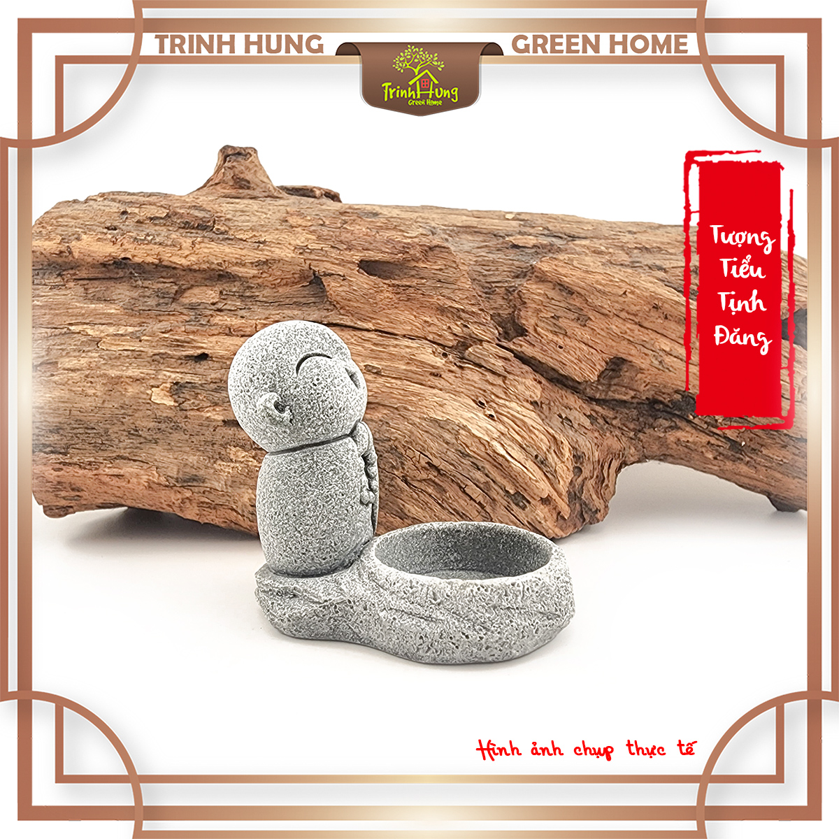 Tượng tiểu tịnh đăng (chú tiểu đốt nến) đá sa thạch ST.PVN2442