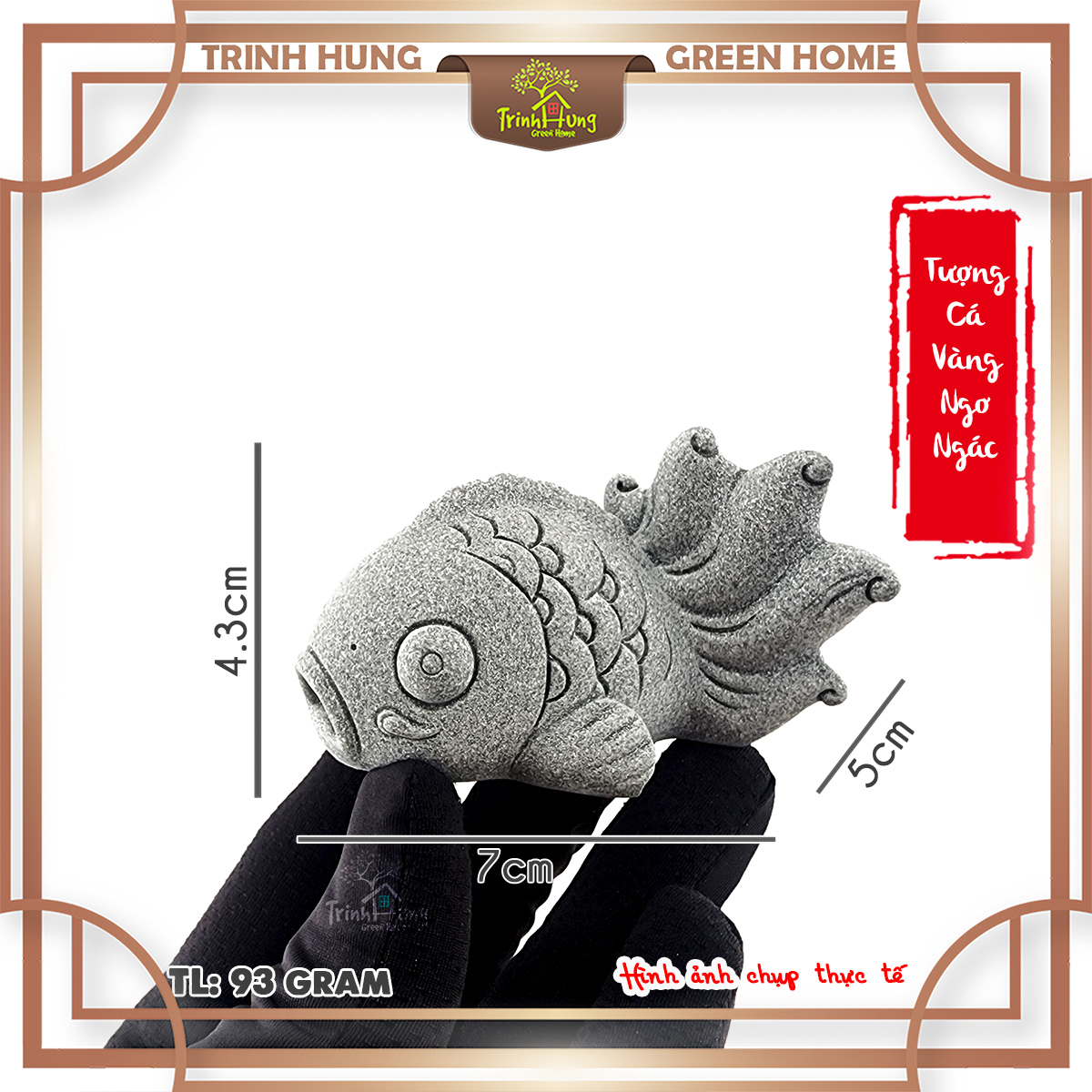 Tượng cá vàng ngơ ngác đá sa thạch ST.PVN2416