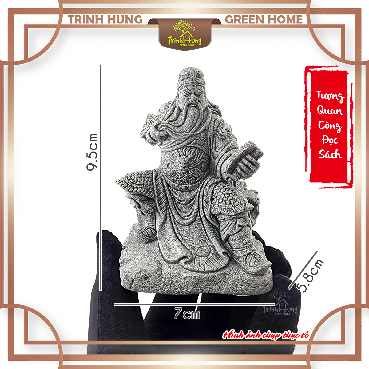 Tượng quan công đọc sách đá sa thạch ST.PVN2564