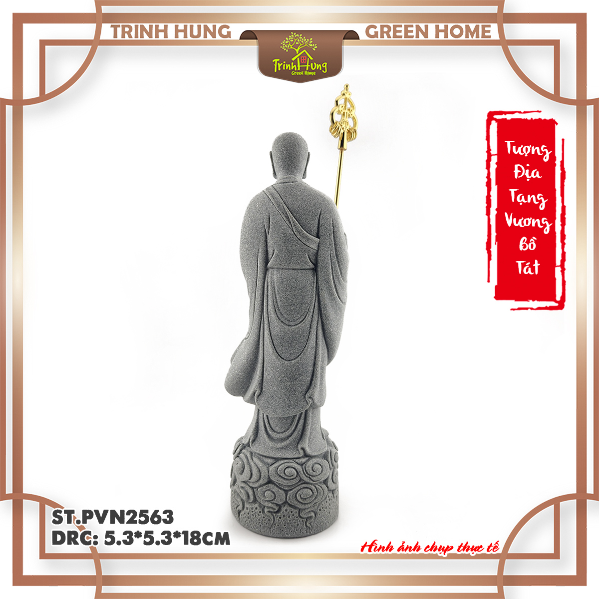 Tượng địa tạng vương bồ tát đá sa thạch ST.PVN2563
