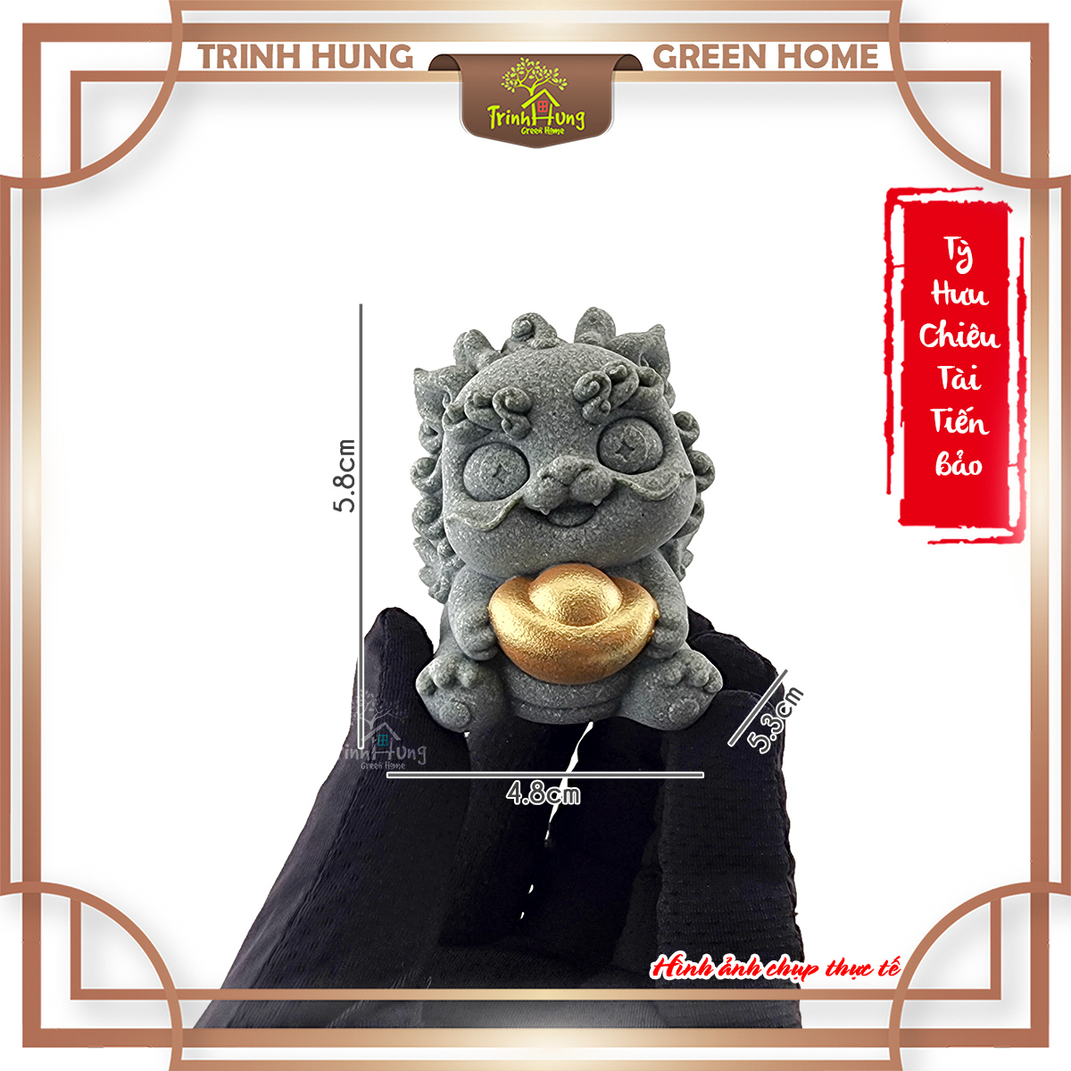 Tượng Tỳ Hưu chiêu tài tiến bảo đá sa thạch
