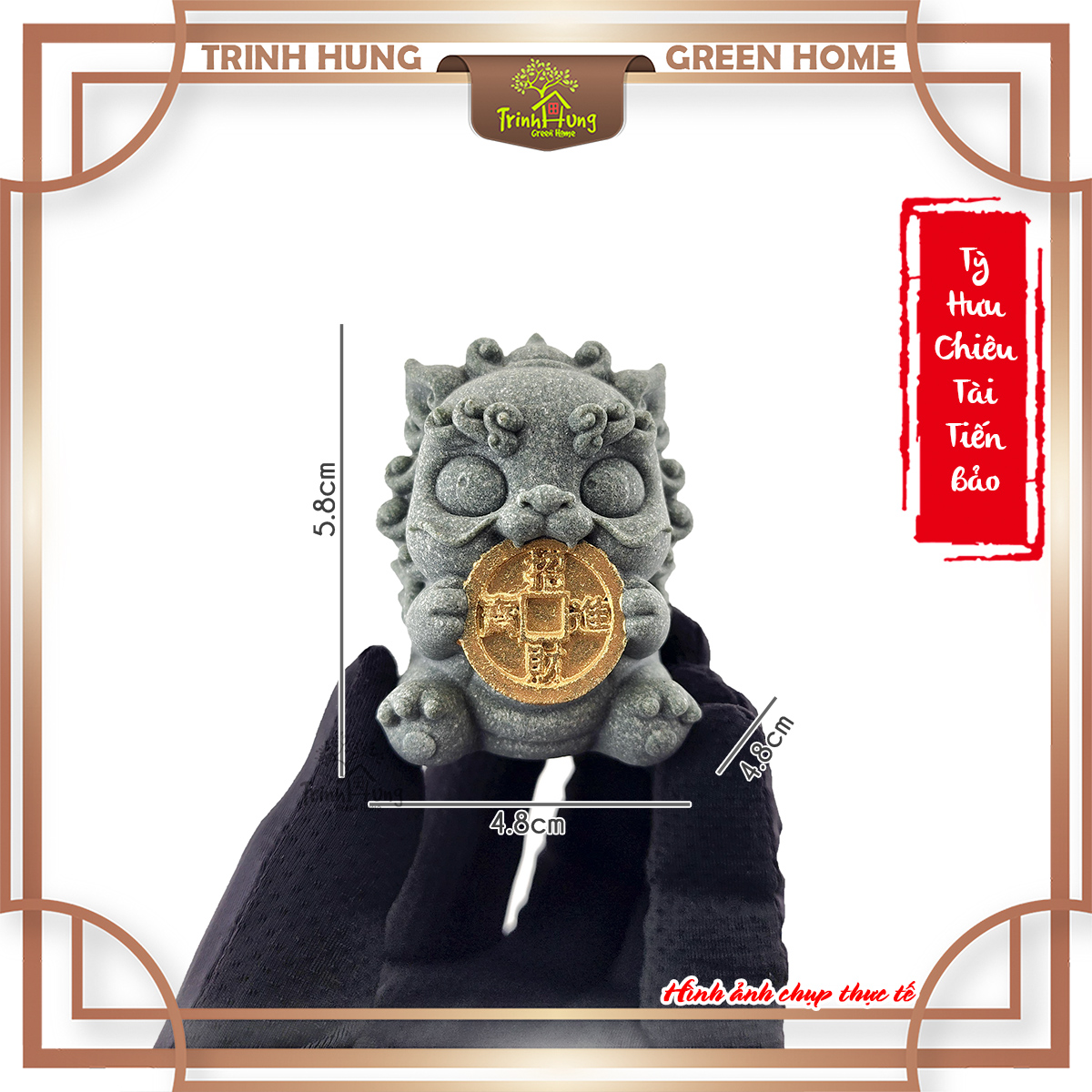 Tượng Tỳ Hưu chiêu tài tiến bảo đá sa thạch