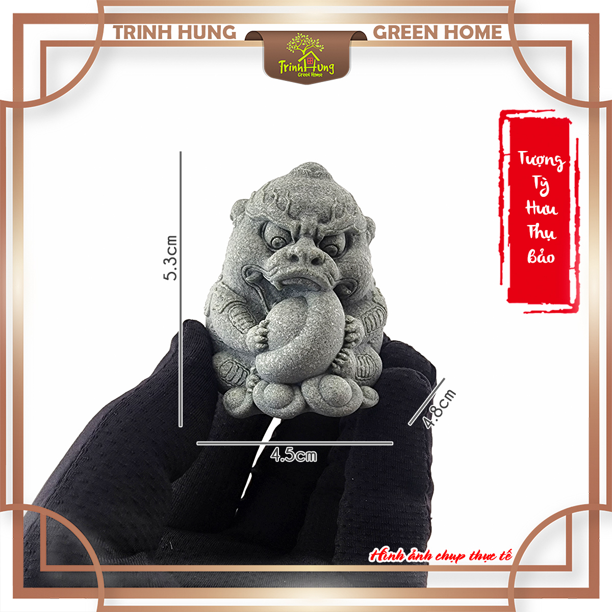 Tượng Tỳ Hưu thụ bảo đá sa thạch ST0260