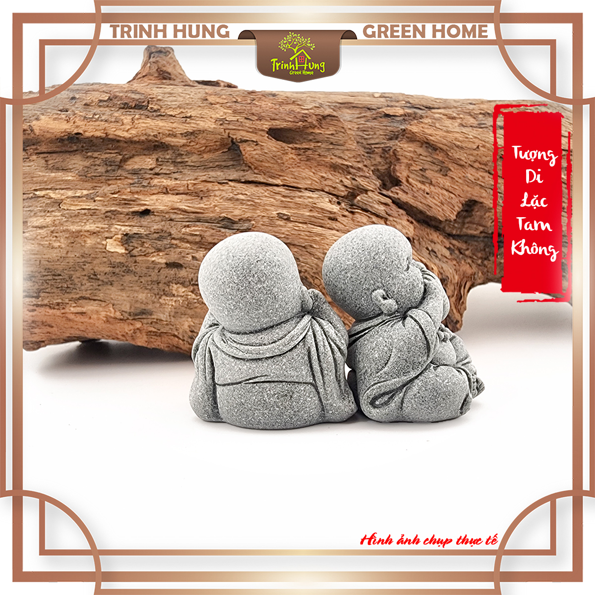 Bộ tượng Di lặc tam không đá sa thạch ST2596