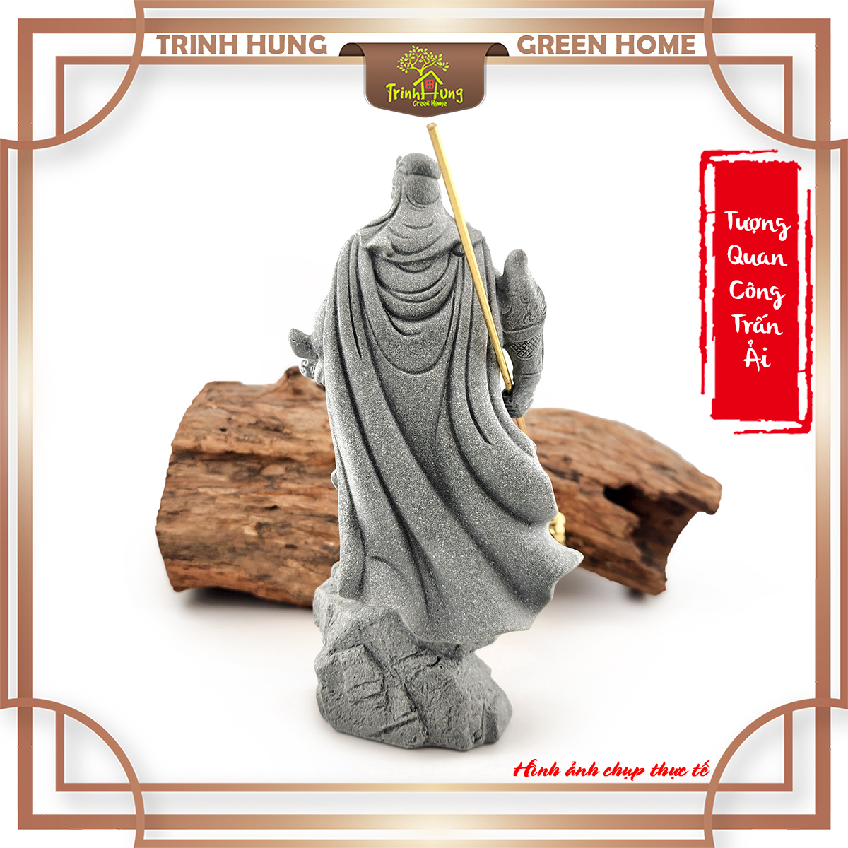 Tượng Quan công trấn ải đá sa thạch ST2586