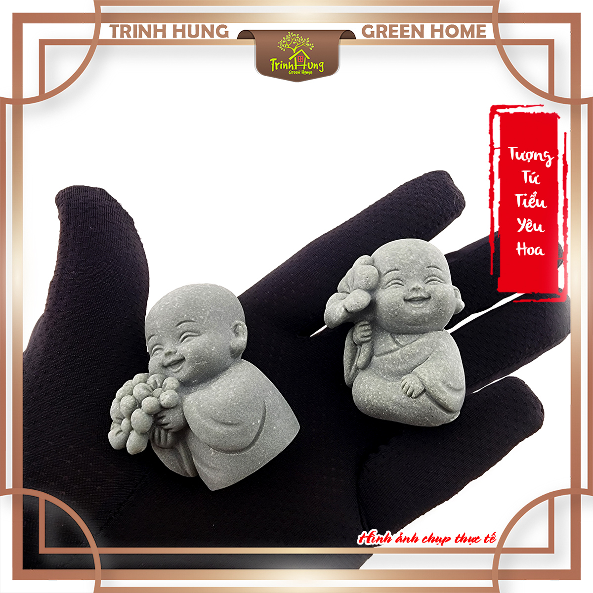 Bộ tượng tứ tiểu yêu hoa đá sa thạch ST0153