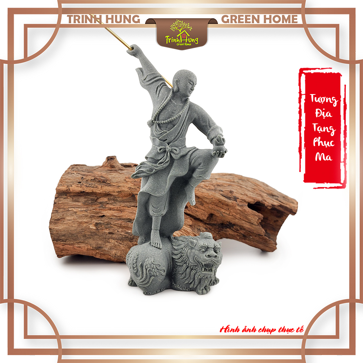Tượng Địa Tạng phục ma đá sa thạch ST0119