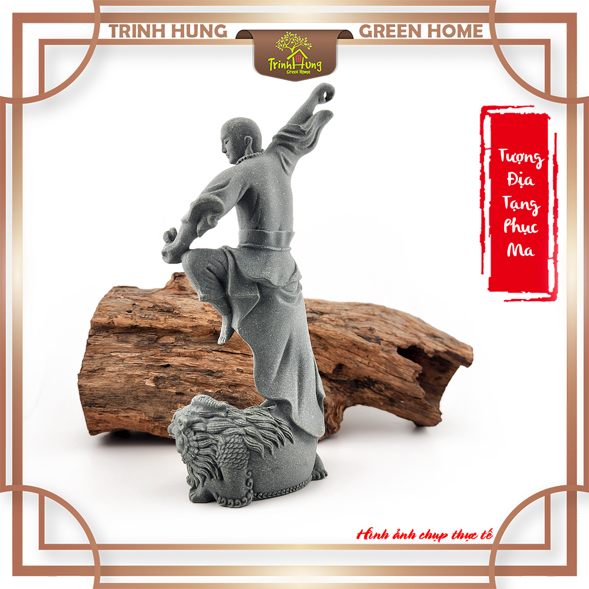 Tượng Địa Tạng phục ma đá sa thạch ST0119
