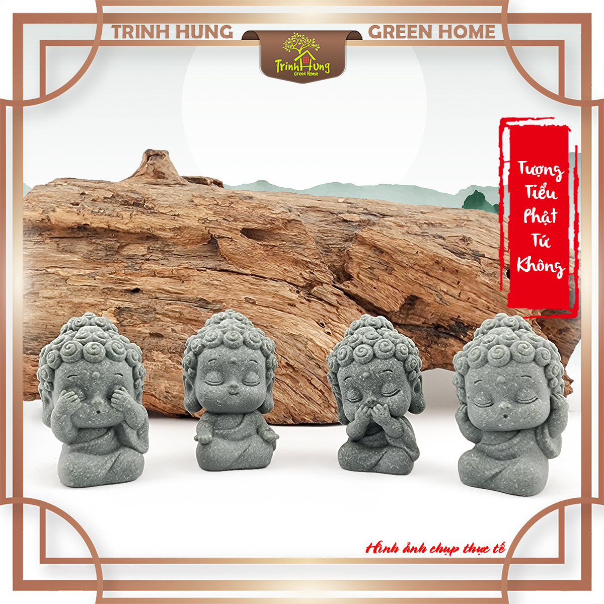 Bộ tượng tiểu phật tứ không đá sa thạch ST0338