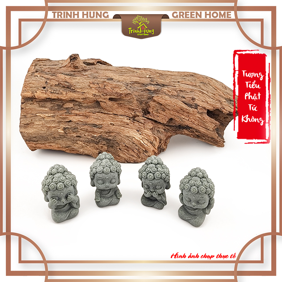 Bộ tượng tiểu phật tứ không đá sa thạch ST0338